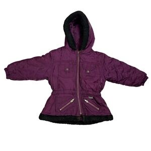 Rothschild Girl's 4T Fur-Lined Jacket Burgundy Winter Princess Outerwear Toddler